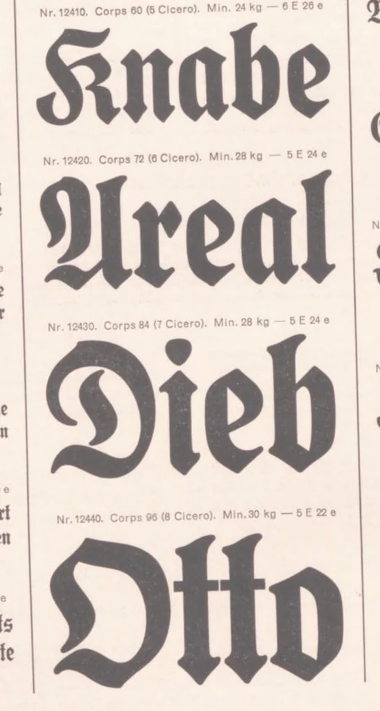 An illustration from Hauptprobe in gedrängter Form der Bauerschen Giesserei Frankfurt am Main, 1923, leaf 36