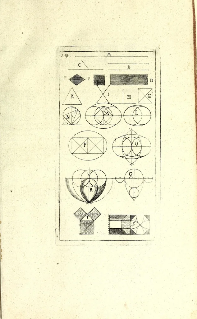 An illustration from Bau-Kunst, das ist, Künstliche und gründliche Beschreibung von dem Gebrauch der Fünff Säulen : aus rechtem Fundament mit allerhand schönen Gesimsern und Capitälen, auch wie man sich mit den Säulen, nach Gelegenheit dess Platzes verhalten soll, welches alle Werckmeister sollen wol ergründen recht zusammen setzen, damit der Bau-Kunst zierlich und nutzlich mit ihrem Lob und Vortheil könne gebraucht werden ... mit den darzu gehörigen Figuren, 1671, leaf 17