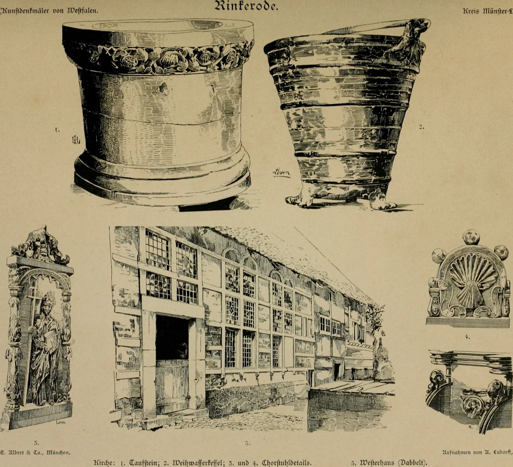 An illustration from Bau- und Kunstdenkmäler von Westfalen. Im Auftrage des Provinzial-Verbandes der Provinz Westfalen, 1897, leaf 338
