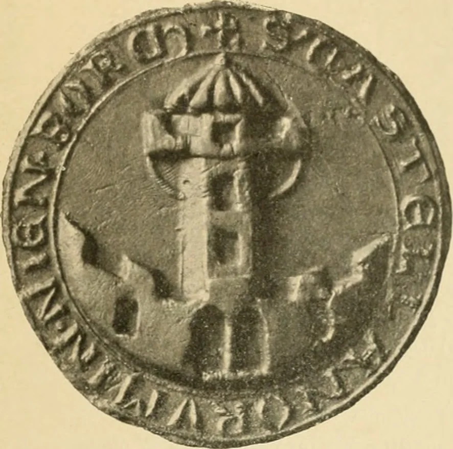 An illustration from Bau- und Kunstdenkmäler von Westfalen. Im Auftrage des Provinzial-Verbandes der Provinz Westfalen, 1897, leaf 104