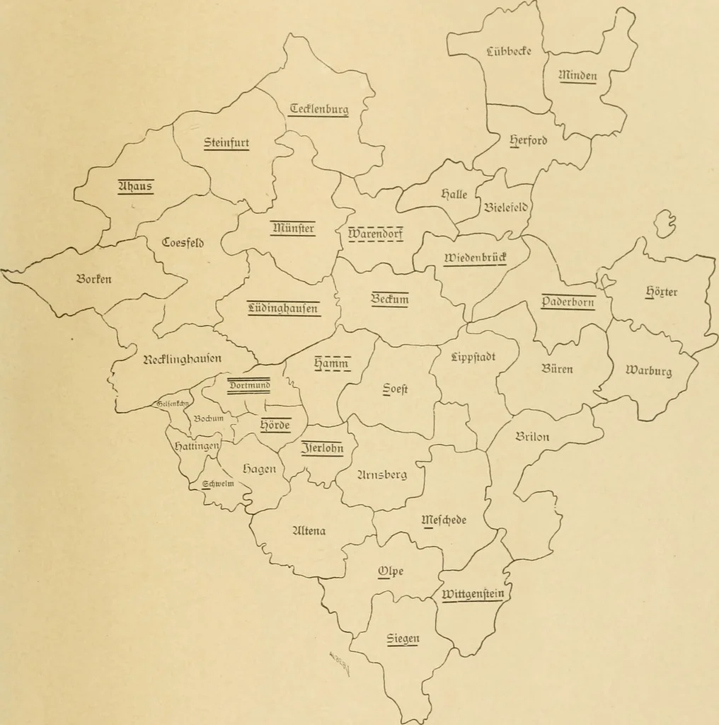 An illustration from Bau- und Kunstdenkmäler von Westfalen. Im Auftrage des Provinzial-Verbandes der Provinz Westfalen, 1897, leaf 14