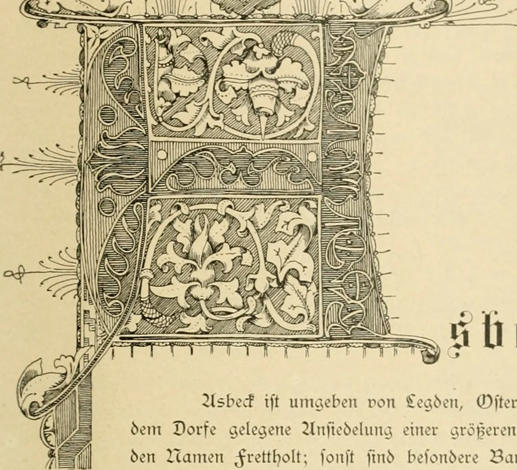 An illustration from Bau- und Kunstdenkmäler von Westfalen. Im Auftrage des Provinzial-Verbandes der Provinz Westfalen, 1897, leaf 44