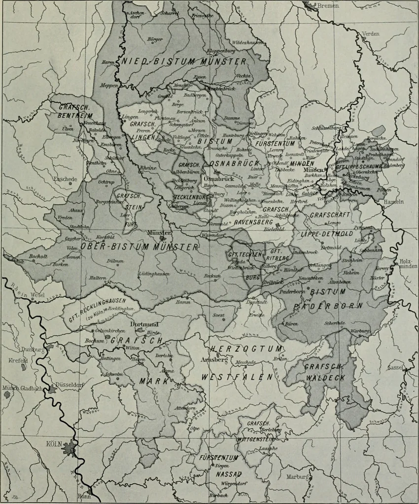 An illustration from Bau- und Kunstdenkmäler von Westfalen. Im Auftrage des Provinzial-Verbandes der Provinz Westfalen, 1897, leaf 14
