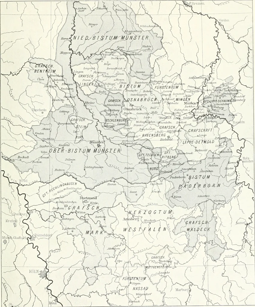 An illustration from Bau- und Kunstdenkmäler von Westfalen. Im Auftrage des Provinzial-Verbandes der Provinz Westfalen, 1897, leaf 14