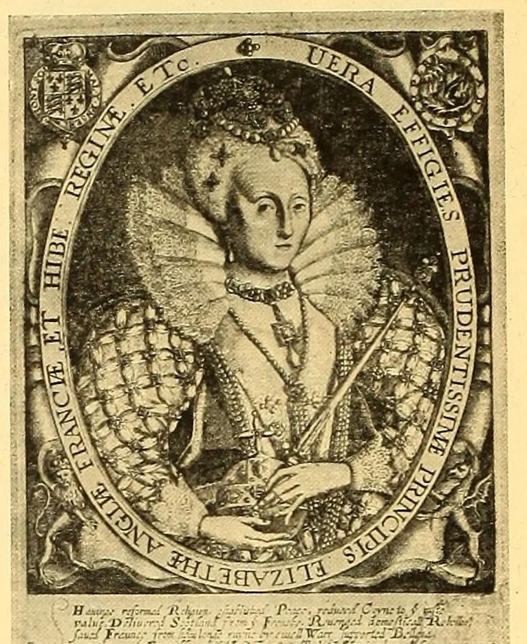 An illustration from Baziliologia, a booke of kings; notes on a rare series of engraved English royal portraits from William the Conqueror to James I, 1913, leaf 122