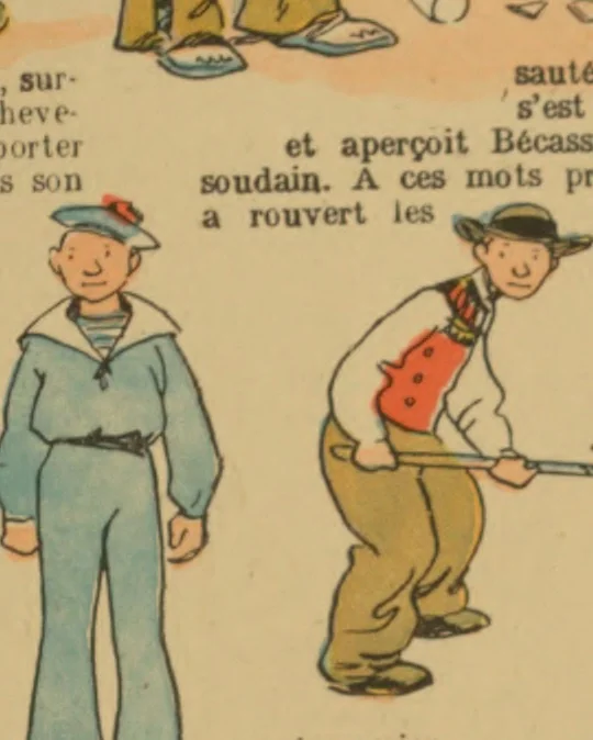 An illustration from Bécassine voyage;, 1921, leaf 34