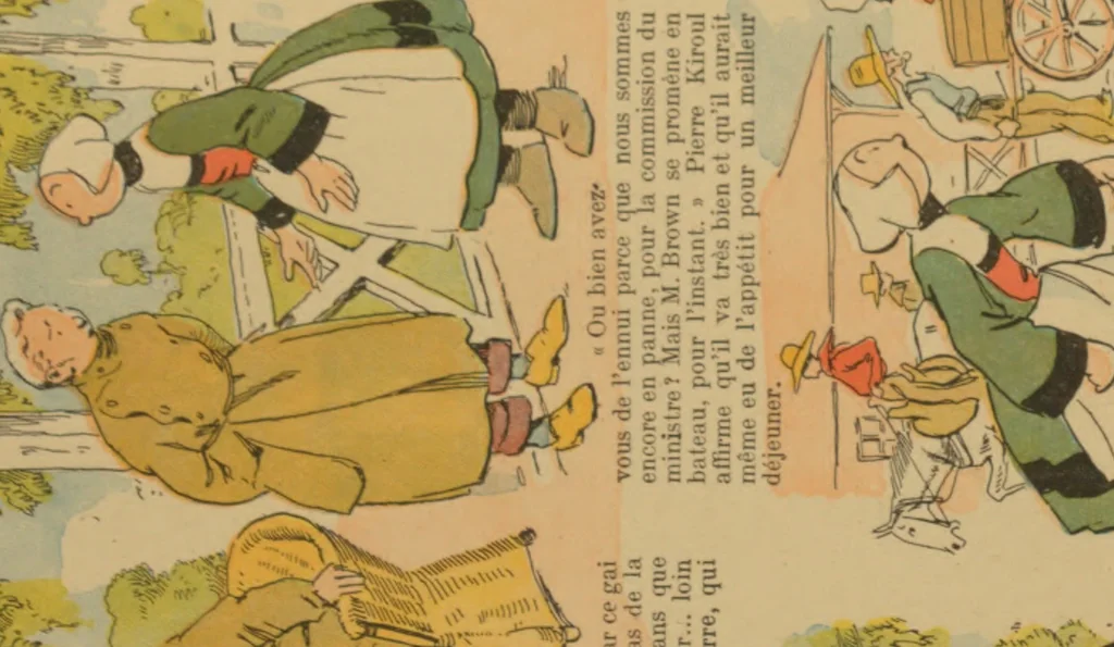 An illustration from Bécassine voyage;, 1921, leaf 44