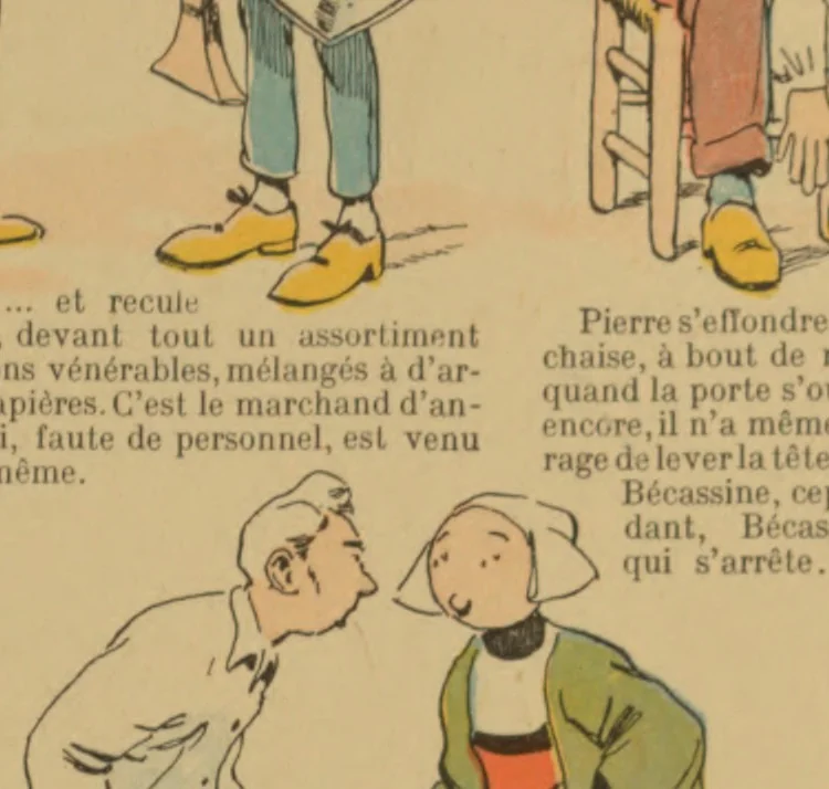 An illustration from Bécassine voyage;, 1921, leaf 46
