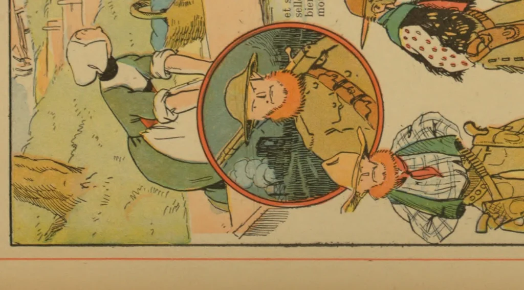 An illustration from Bécassine voyage;, 1921, leaf 48