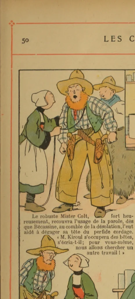 An illustration from Bécassine voyage;, 1921, leaf 50