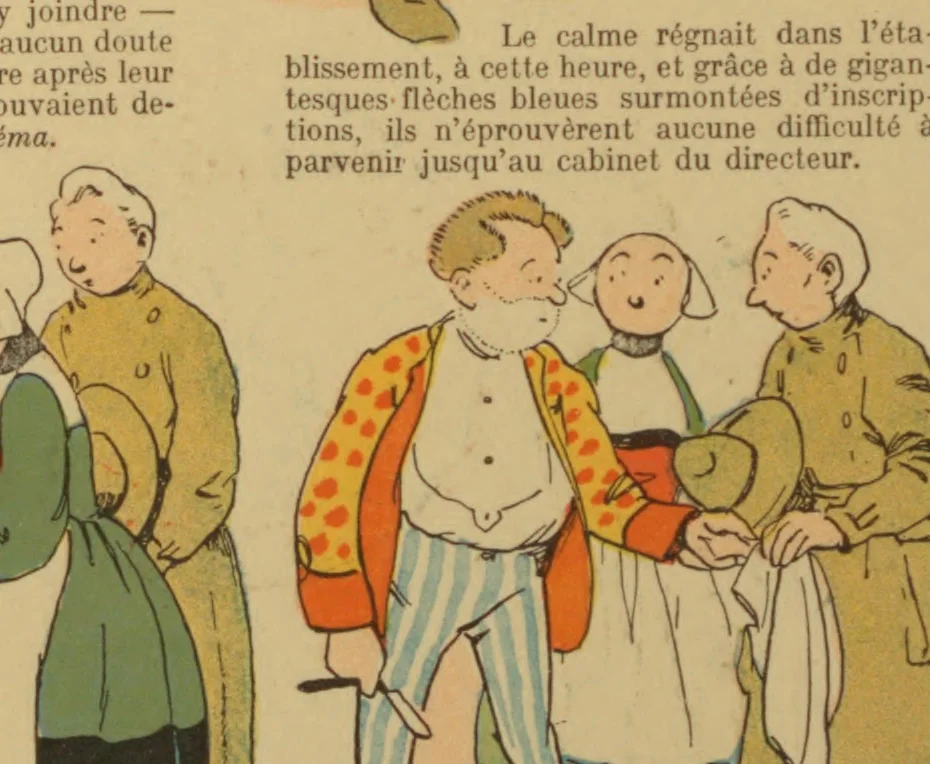 An illustration from Bécassine voyage;, 1921, leaf 53