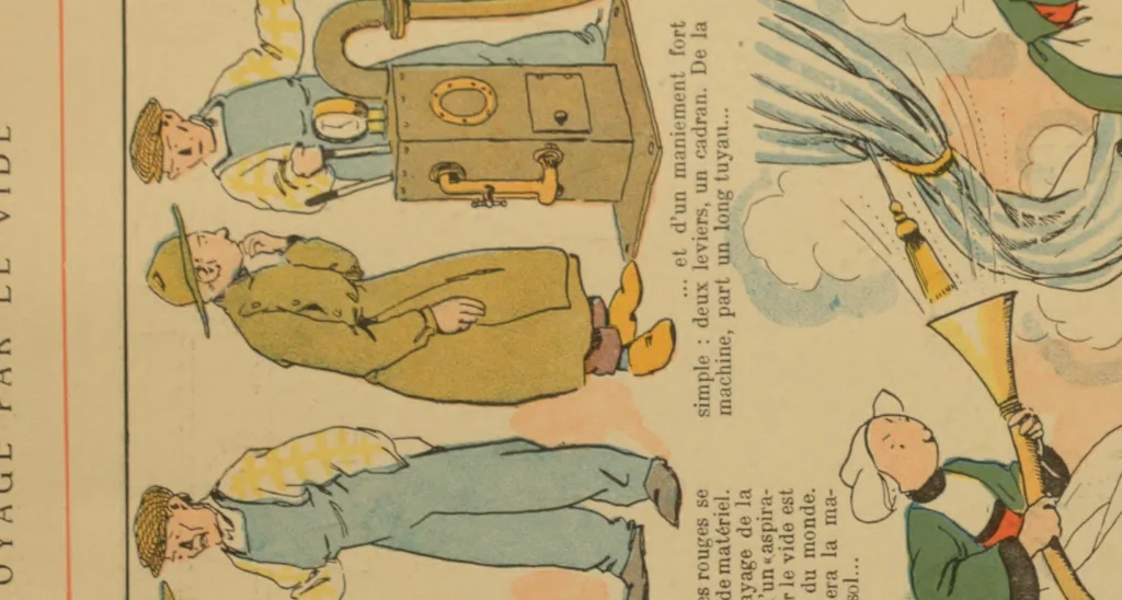 An illustration from Bécassine voyage;, 1921, leaf 54