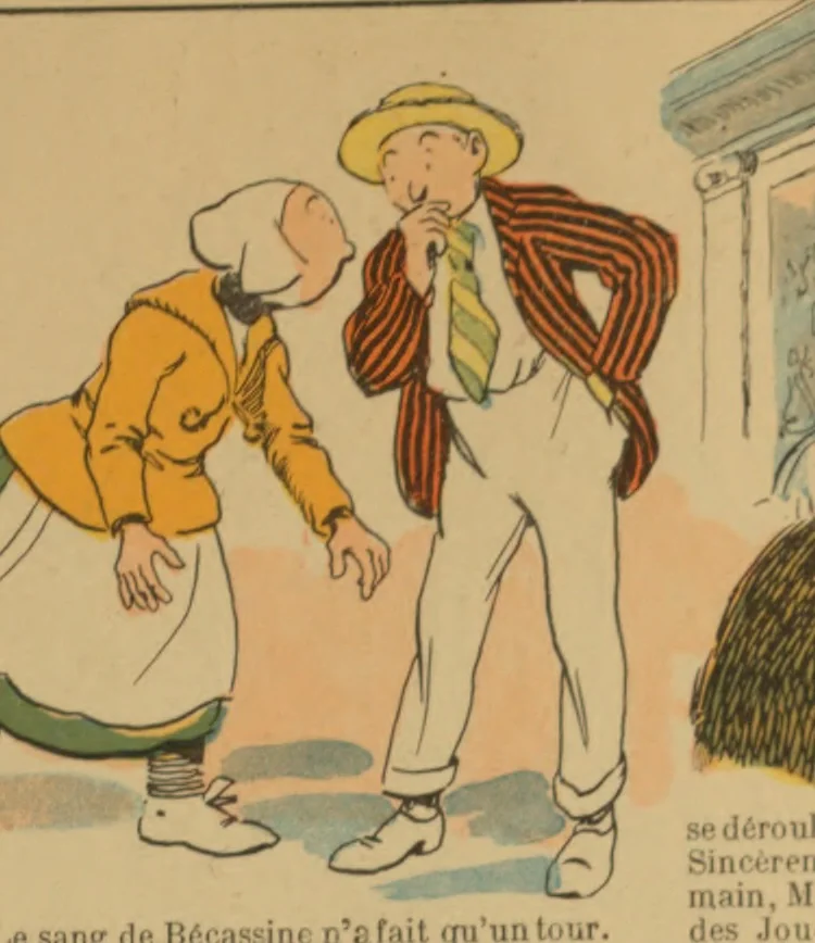 An illustration from Bécassine voyage;, 1921, leaf 62