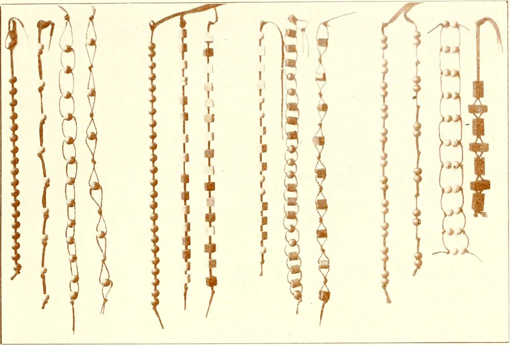 An illustration from Bead stringing, 1904, leaf 10