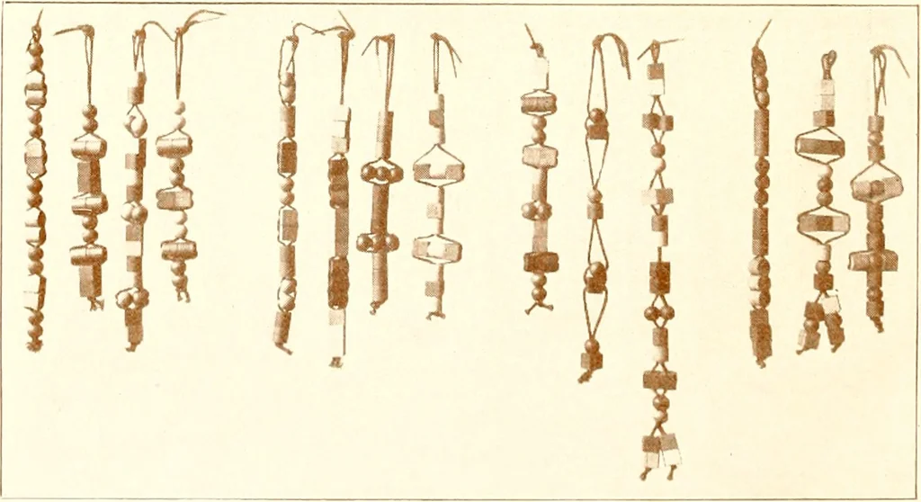 An illustration from Bead stringing, 1904, leaf 11