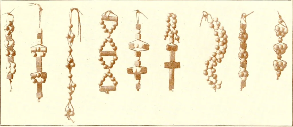An illustration from Bead stringing, 1904, leaf 14