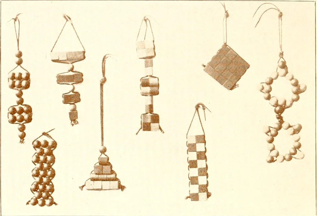 An illustration from Bead stringing, 1904, leaf 15