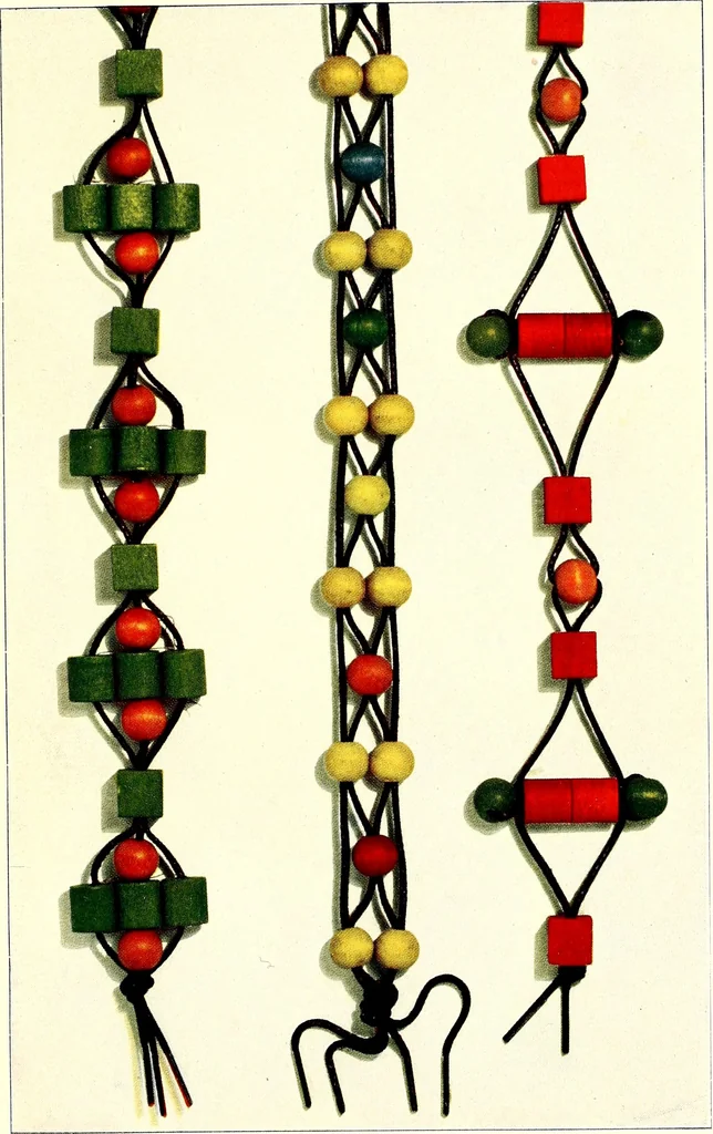 An illustration from Bead stringing, 1904, leaf 18