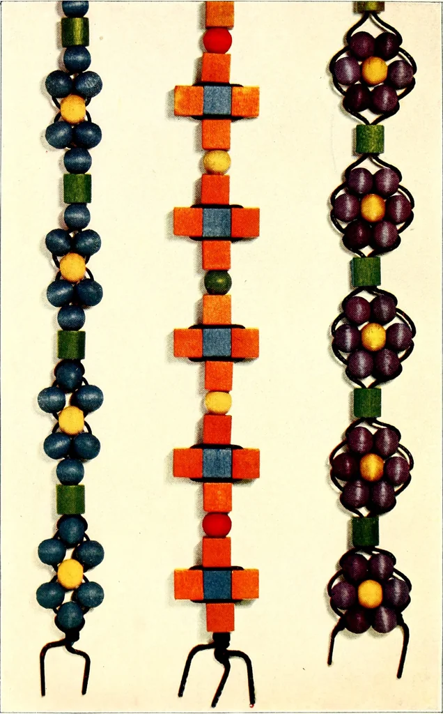 An illustration from Bead stringing, 1904, leaf 19