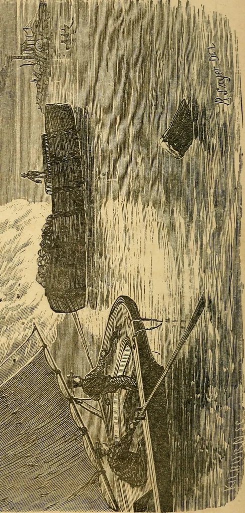 An illustration from Bear and forbear, or, The young skipper of Lake Ucayga, 1871, leaf 67