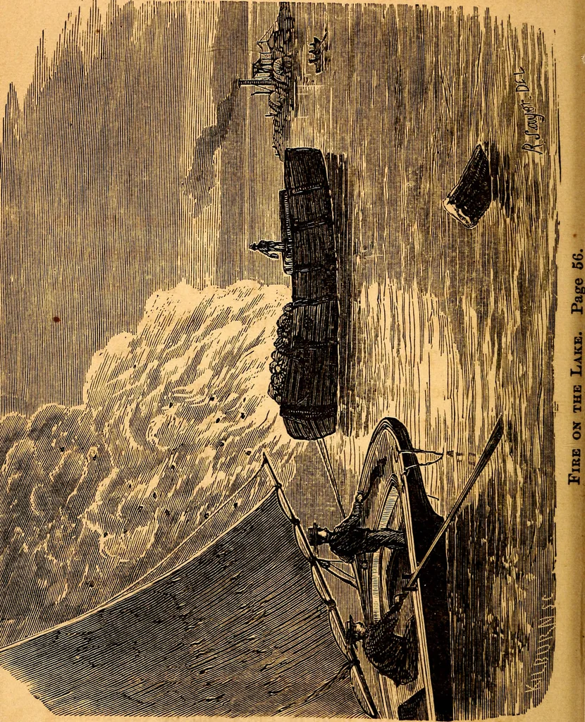 An illustration from Bear and forbear, or, The young skipper of Lake Ucayga, 1870, leaf 65