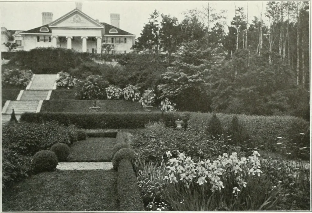 An illustration from Beautiful gardens in America, 1915, leaf 180
