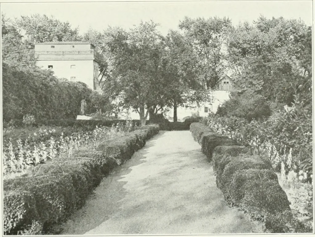 An illustration from Beautiful gardens in America, 1915, leaf 222