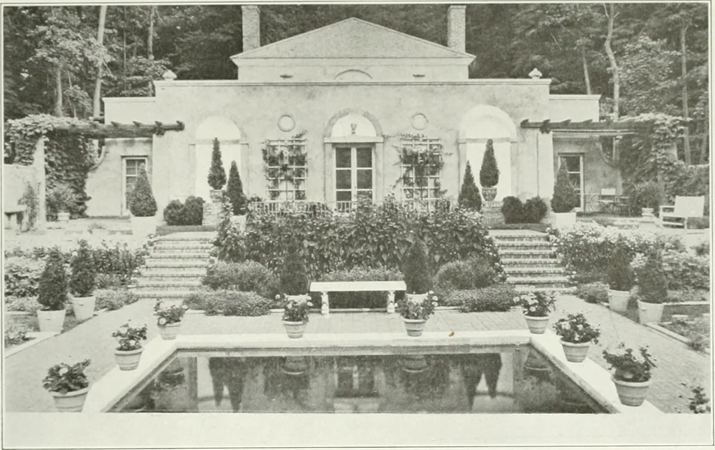 An illustration from Beautiful gardens in America, 1915, leaf 330