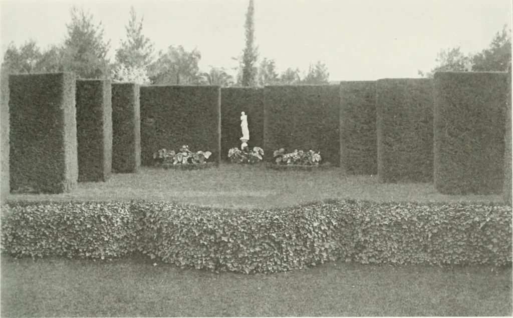 An illustration from Beautiful gardens in America, 1915, leaf 344