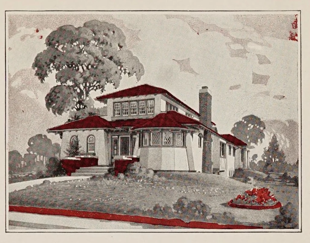 An illustration from A beautiful home : Elastica, the ideal wall covering : insures permanence, beauty, comfort and lower cost, 1924, leaf 5