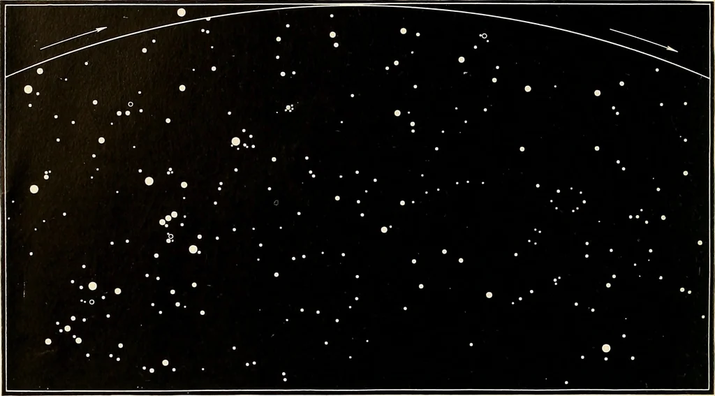 An illustration from A beginner's star-book; an easy guide to the stars and to the astronomical uses of the opera-glass, the field-glass and the telescope, 1912, leaf 53