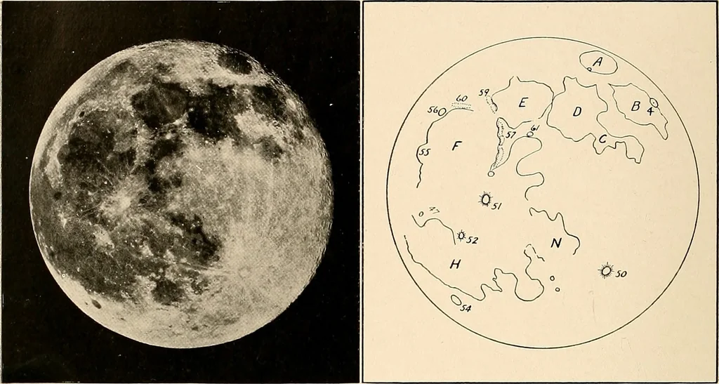 An illustration from A beginner's star-book; an easy guide to the stars and to the astronomical uses of the opera-glass, the field-glass and the telescope, 1912, leaf 85