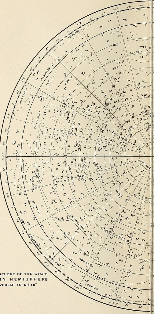 An illustration from A beginner's star-book; an easy guide to the stars and to the astronomical uses of the opera-glass, the field-glass and the telescope, 1912, leaf 169