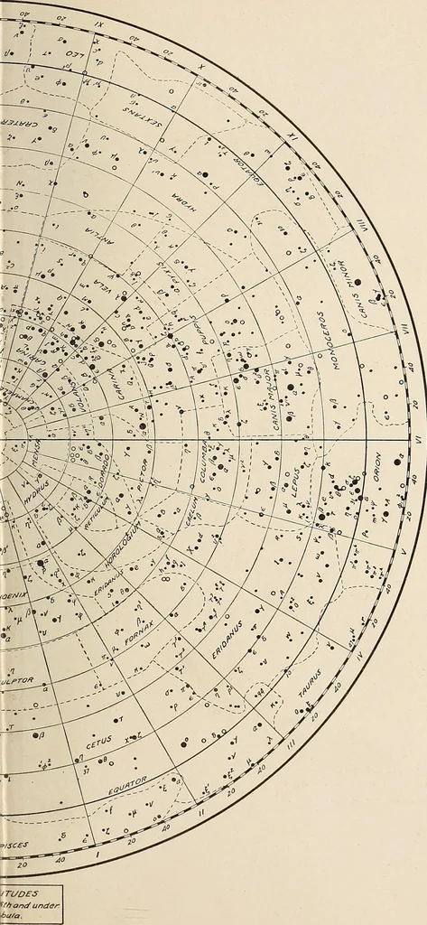 An illustration from A beginner's star-book; an easy guide to the stars and to the astronomical uses of the opera-glass, the field-glass and the telescope, 1912, leaf 170