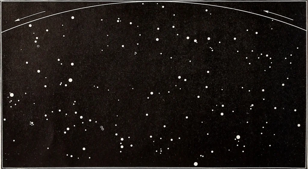 An illustration from A beginner's star-book; an easy guide to the stars and to the astronomical uses of the opera-glass, the field-glass and the telescope, 1912, leaf 61