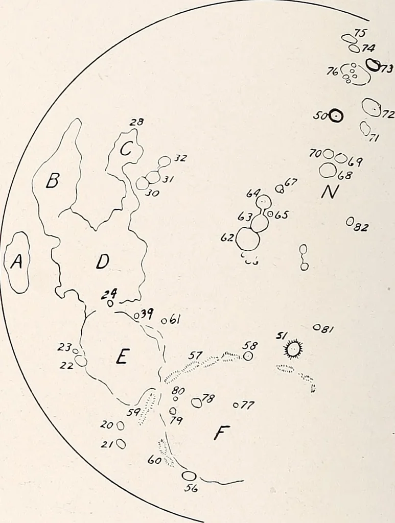 An illustration from A beginner's star-book; an easy guide to the stars and to the astronomical uses of the opera-glass, the field-glass and the telescope, 1912, leaf 91