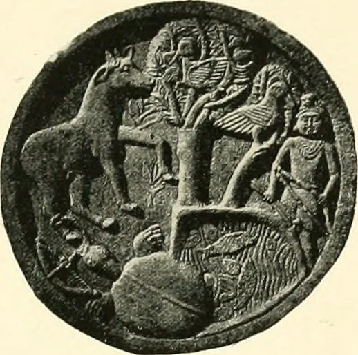 An illustration from The beginnings of Buddhist art, and other essays in Indian and Central-Asian archæology, 1917, leaf 106