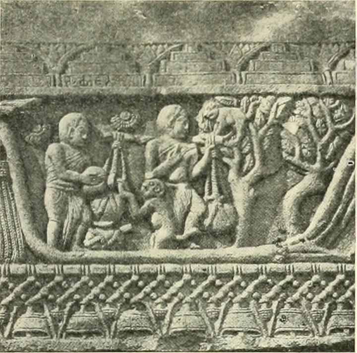 An illustration from The beginnings of Buddhist art, and other essays in Indian and Central-Asian archæology, 1917, leaf 108