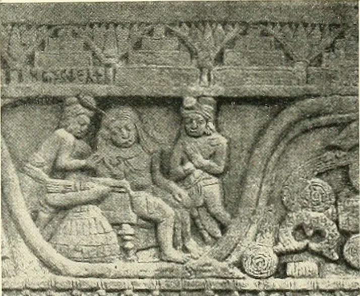 An illustration from The beginnings of Buddhist art, and other essays in Indian and Central-Asian archæology, 1917, leaf 108