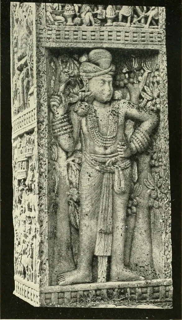 An illustration from The beginnings of Buddhist art, and other essays in Indian and Central-Asian archæology, 1917, leaf 164
