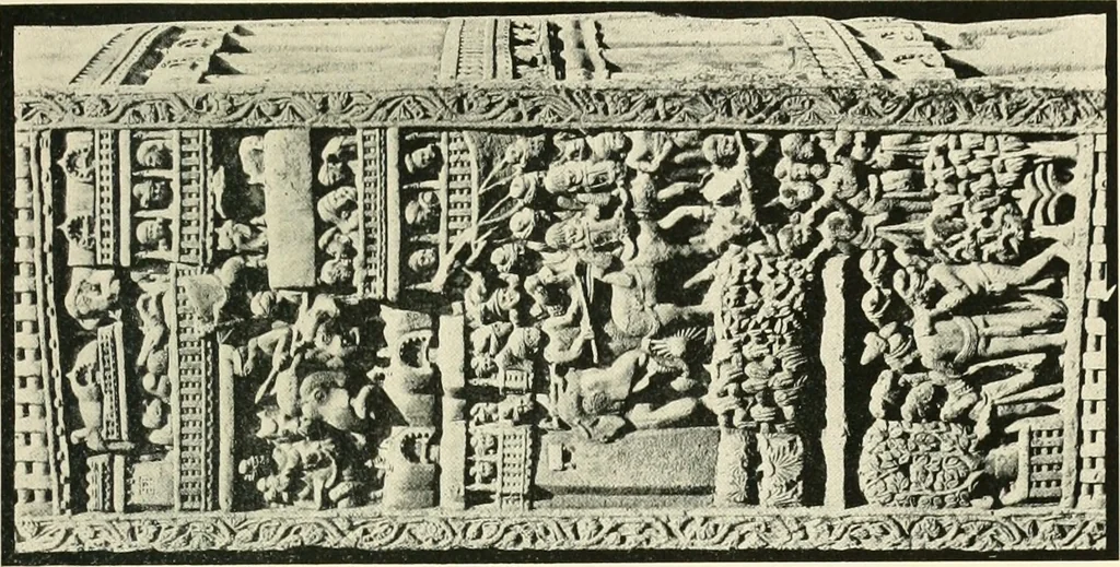 An illustration from The beginnings of Buddhist art, and other essays in Indian and Central-Asian archæology, 1917, leaf 166