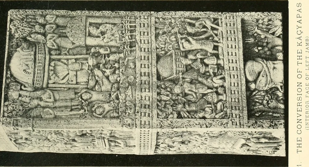 An illustration from The beginnings of Buddhist art, and other essays in Indian and Central-Asian archæology, 1917, leaf 166