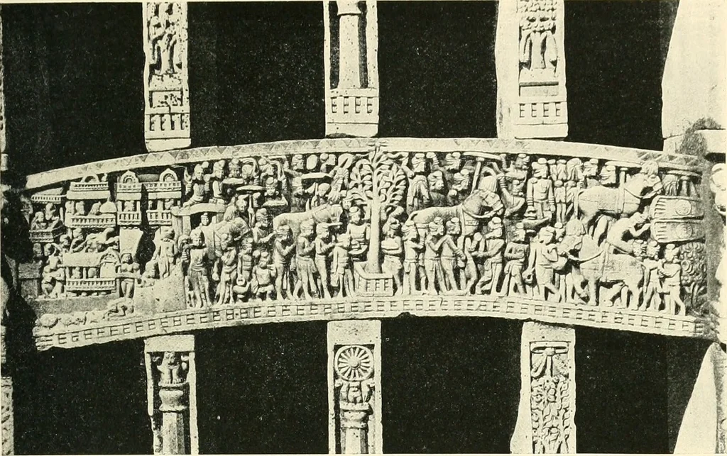 An illustration from The beginnings of Buddhist art, and other essays in Indian and Central-Asian archæology, 1917, leaf 168