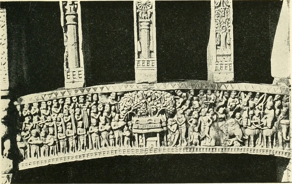 An illustration from The beginnings of Buddhist art, and other essays in Indian and Central-Asian archæology, 1917, leaf 168