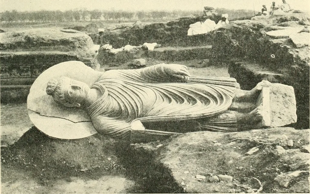 An illustration from The beginnings of Buddhist art, and other essays in Indian and Central-Asian archæology, 1917, leaf 208