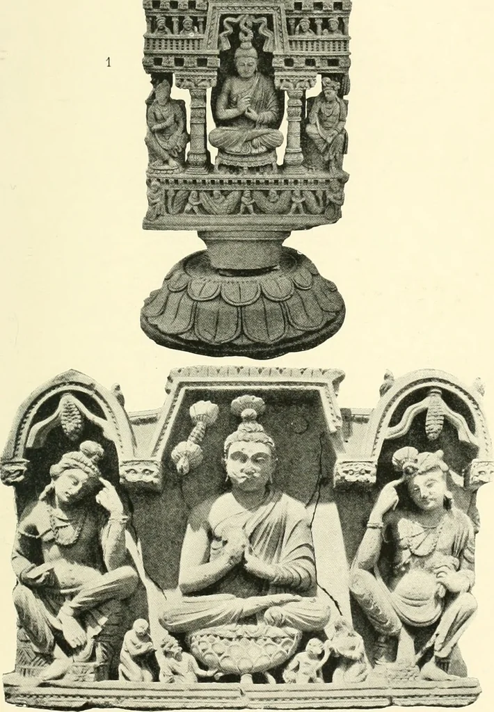 An illustration from The beginnings of Buddhist art, and other essays in Indian and Central-Asian archæology, 1917, leaf 302