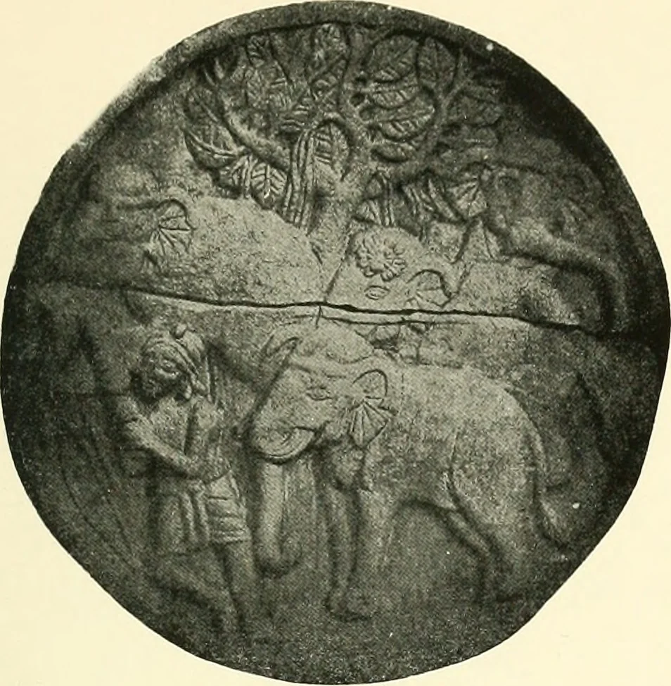 An illustration from The beginnings of Buddhist art, and other essays in Indian and Central-Asian archæology, 1917, leaf 334