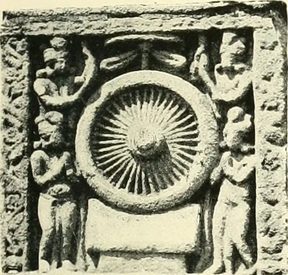 An illustration from The beginnings of Buddhist art, and other essays in Indian and Central-Asian archæology, 1917, leaf 62