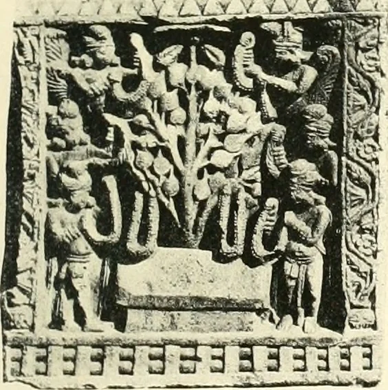 An illustration from The beginnings of Buddhist art, and other essays in Indian and Central-Asian archæology, 1917, leaf 62