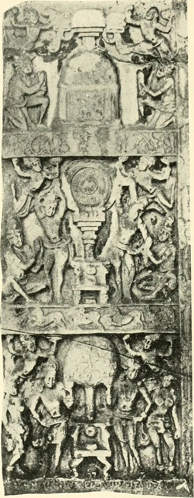 An illustration from The beginnings of Buddhist art, and other essays in Indian and Central-Asian archæology, 1917, leaf 62
